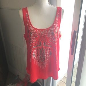 Express Embellished Cotton Tank NWOT